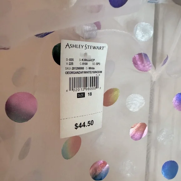 Ashley Stewart Organza Foil Dot Puff Sleeve Blouse NWT 18 - Picture 4 of 4